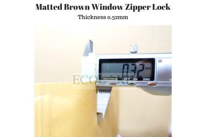 50 pieces Zip-Lock Extra Thick Window Brown Splash Proof Paper Kraft Food Packaging with stand pouch