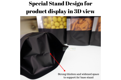 50 pieces Ziplock Black Window Food Grade Packaging