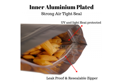 50 pieces Ziplock Black Window Food Grade Packaging