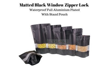 50 pieces Ziplock Black Window Food Grade Packaging