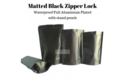 Ecolike 50 pieces Matted Black Zip-lock Food Grade Packaging